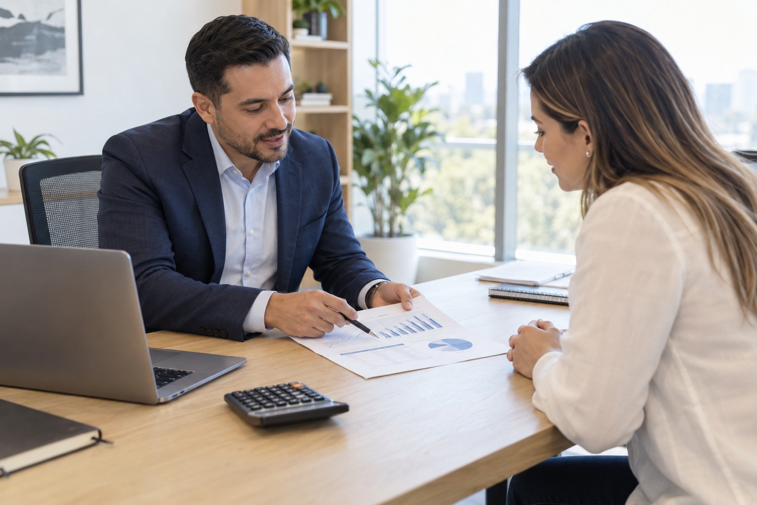 Profesionales revisando documentación fiscal